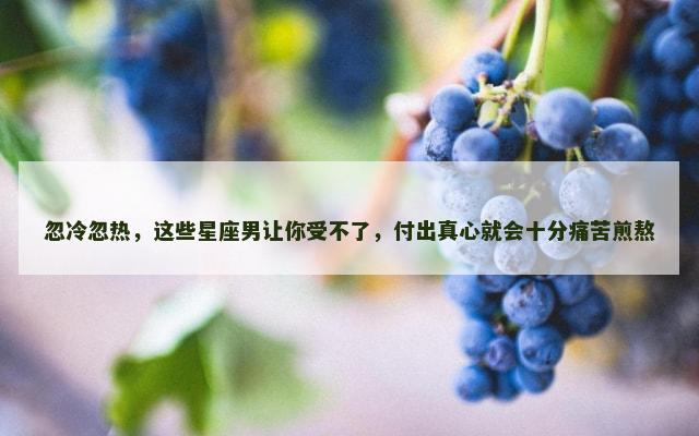 忽冷忽热，这些星座男让你受不了，付出真心就会十分痛苦煎熬