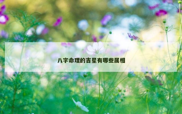八字命理的吉星有哪些属相
