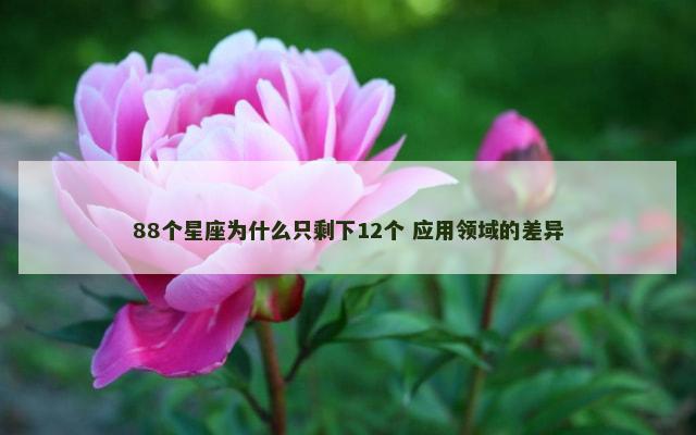 88个星座为什么只剩下12个 应用领域的差异