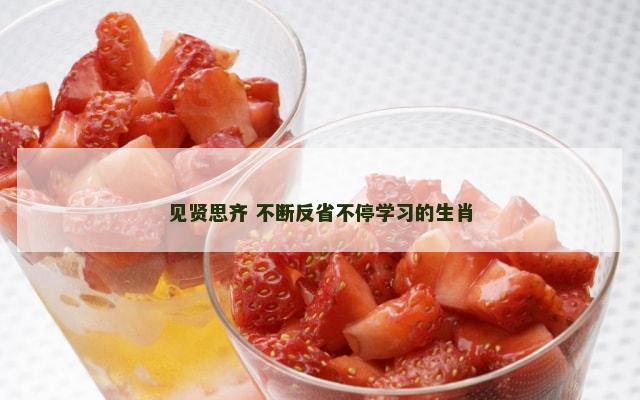 见贤思齐 不断反省不停学习的生肖
