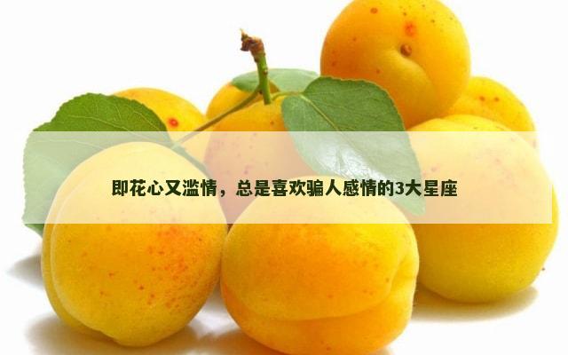 即花心又滥情，总是喜欢骗人感情的3大星座