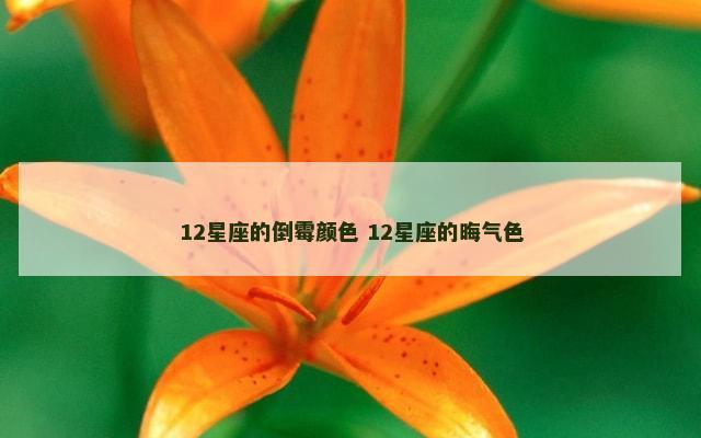 12星座的倒霉颜色 12星座的晦气色