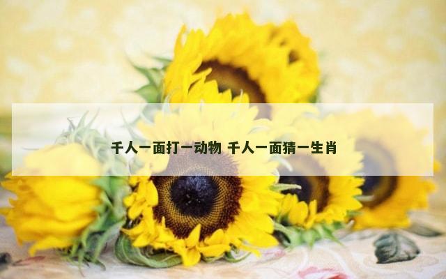 千人一面打一动物 千人一面猜一生肖