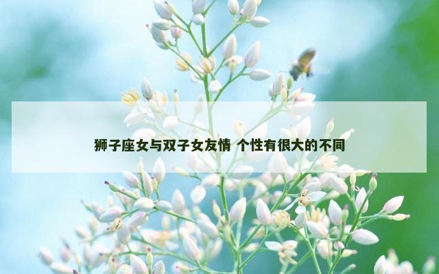 狮子座女与双子女友情 个性有很大的不同