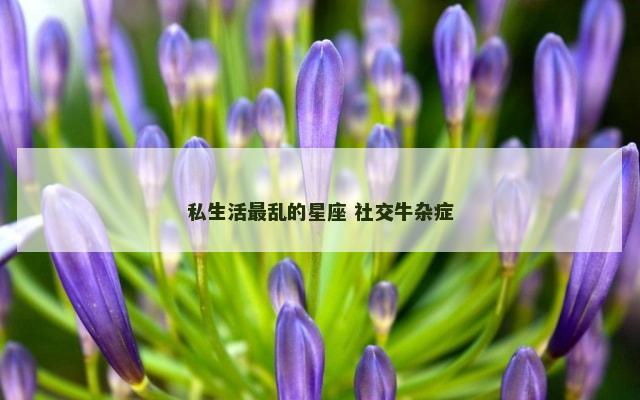 私生活最乱的星座 社交牛杂症