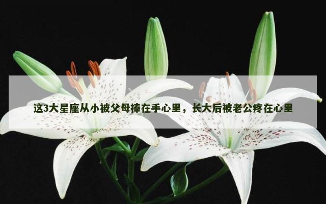 这3大星座从小被父母捧在手心里，长大后被老公疼在心里