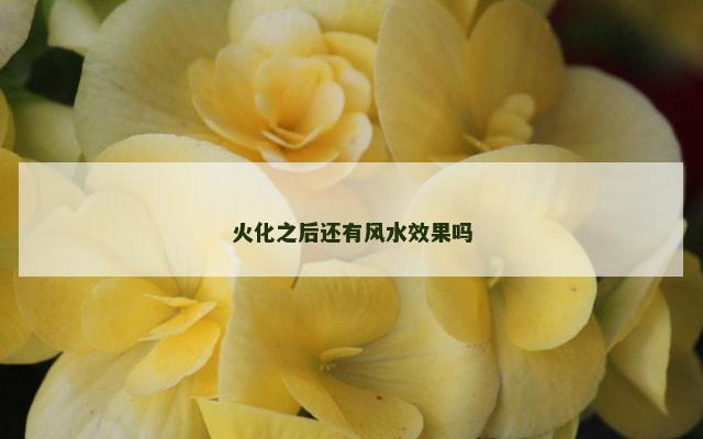 火化之后还有风水效果吗