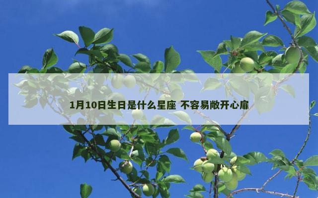 1月10日生日是什么星座 不容易敞开心扉　