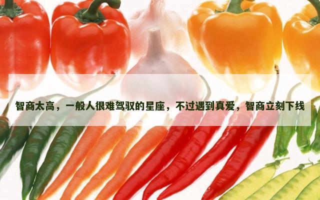 智商太高，一般人很难驾驭的星座，不过遇到真爱，智商立刻下线