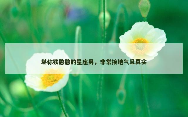 堪称铁憨憨的星座男，非常接地气且真实