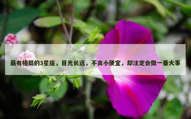 最有格局的3星座，目光长远，不贪小便宜，却注定会做一番大事