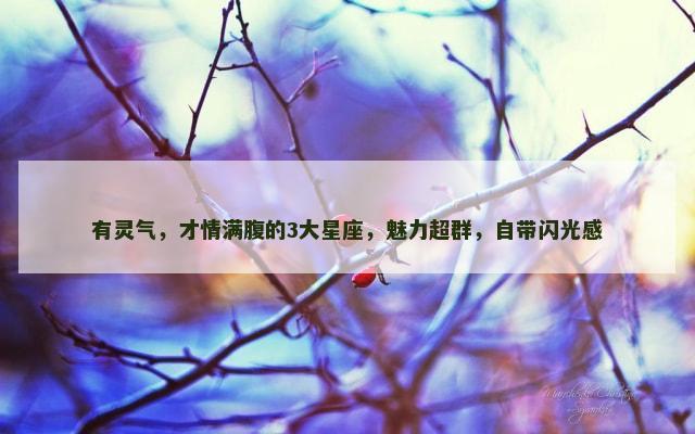 有灵气，才情满腹的3大星座，魅力超群，自带闪光感