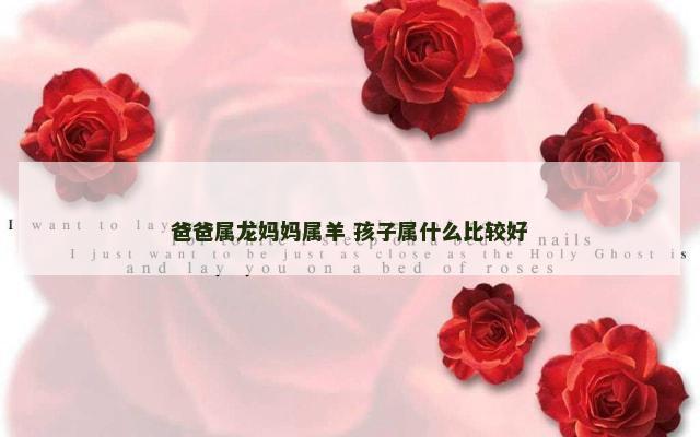 爸爸属龙妈妈属羊 孩子属什么比较好