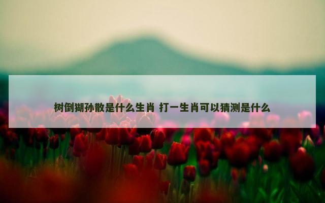 树倒猢孙散是什么生肖 打一生肖可以猜测是什么