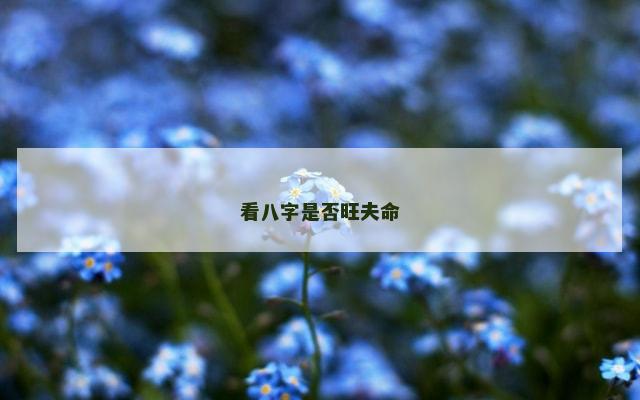 看八字是否旺夫命