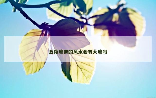 丘陵地带的风水会有大地吗