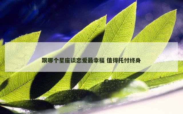 跟哪个星座谈恋爱最幸福 值得托付终身