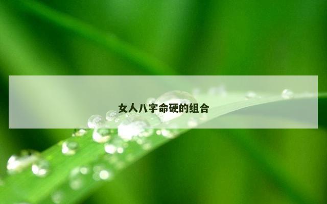 女人八字命硬的组合