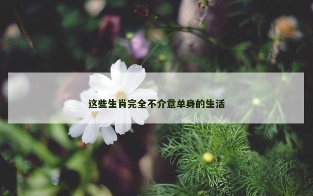 这些生肖完全不介意单身的生活