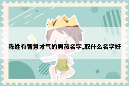陈姓有智慧才气的男孩名字,取什么名字好