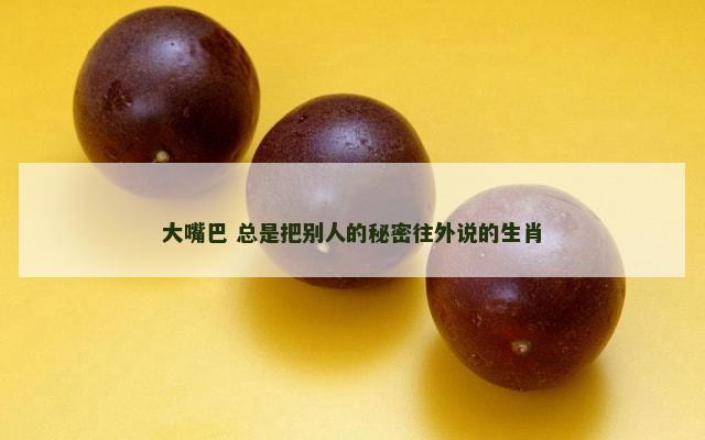 大嘴巴 总是把别人的秘密往外说的生肖