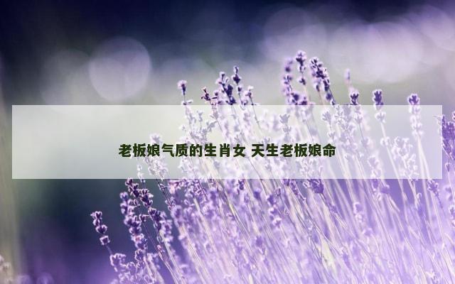 老板娘气质的生肖女 天生老板娘命