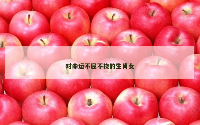 对命运不屈不挠的生肖女