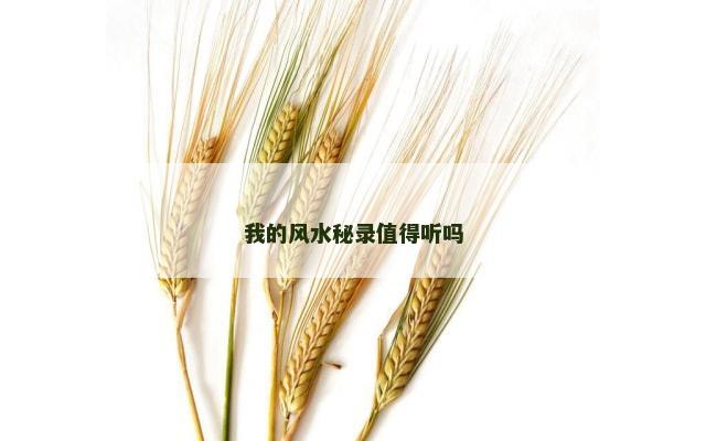 我的风水秘录值得听吗