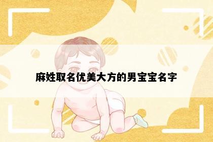 麻姓取名优美大方的男宝宝名字