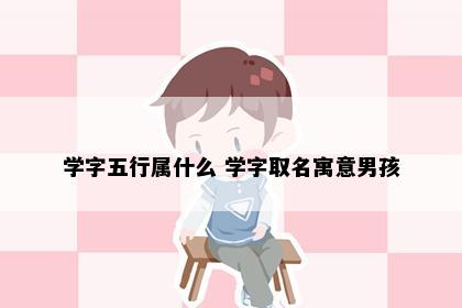 学字五行属什么 学字取名寓意男孩
