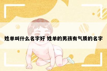 姓单叫什么名字好 姓单的男孩有气质的名字