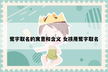 鹭字取名的寓意和含义 女孩用鹭字取名