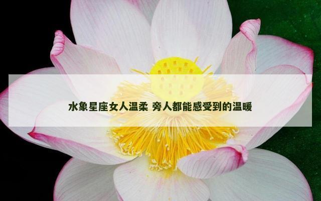 水象星座女人温柔 旁人都能感受到的温暖