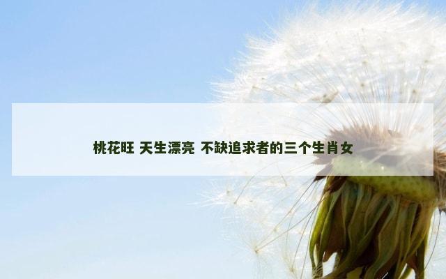 桃花旺 天生漂亮 不缺追求者的三个生肖女