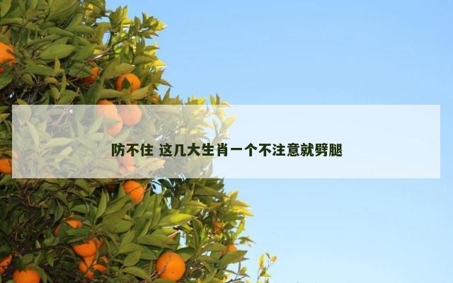 防不住 这几大生肖一个不注意就劈腿