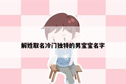 解姓取名冷门独特的男宝宝名字
