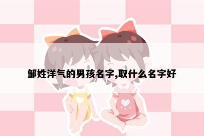邹姓洋气的男孩名字,取什么名字好
