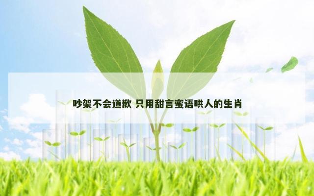 吵架不会道歉 只用甜言蜜语哄人的生肖