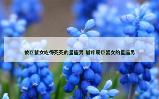 被巨蟹女吃得死死的星座男 最疼爱巨蟹女的星座男