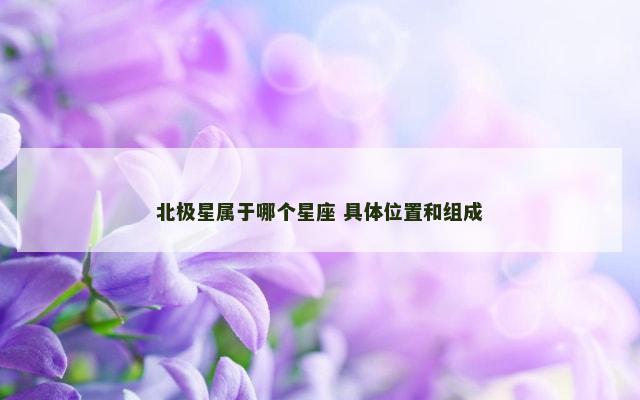 北极星属于哪个星座 具体位置和组成