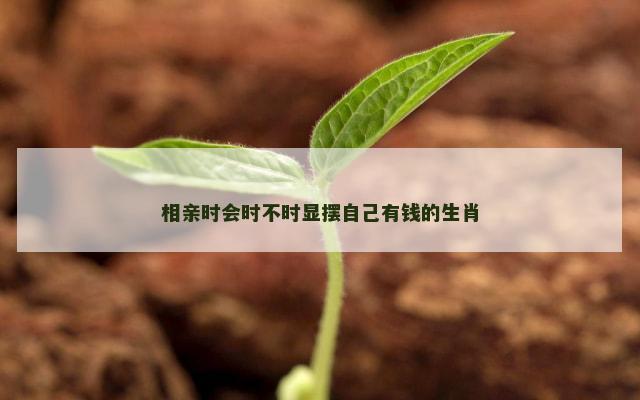 相亲时会时不时显摆自己有钱的生肖