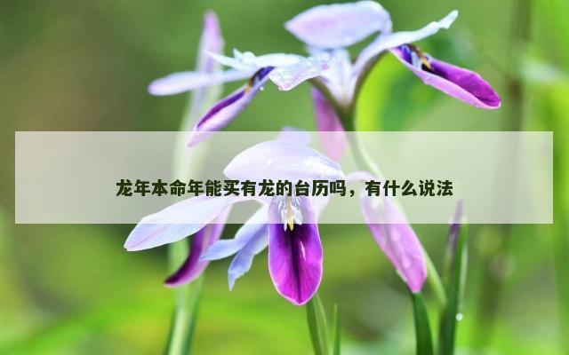 龙年本命年能买有龙的台历吗，有什么说法