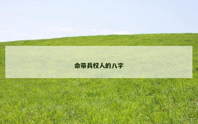 命带兵权人的八字