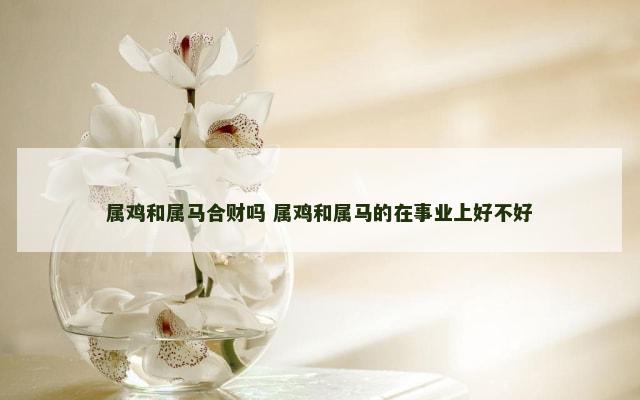 属鸡和属马合财吗 属鸡和属马的在事业上好不好
