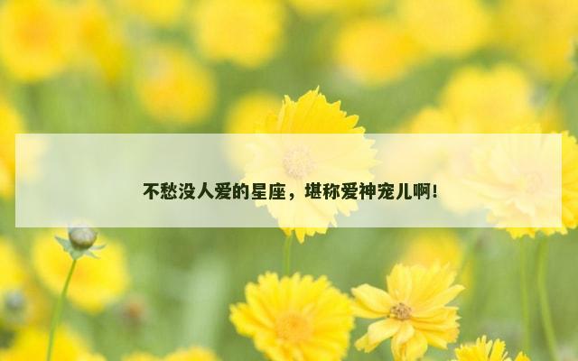 不愁没人爱的星座，堪称爱神宠儿啊！