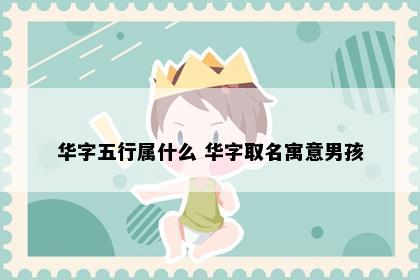 华字五行属什么 华字取名寓意男孩