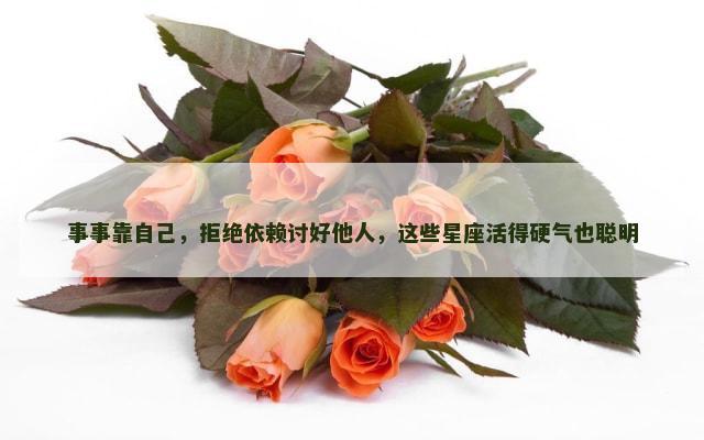 事事靠自己，拒绝依赖讨好他人，这些星座活得硬气也聪明