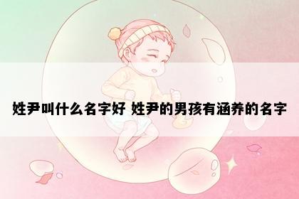姓尹叫什么名字好 姓尹的男孩有涵养的名字