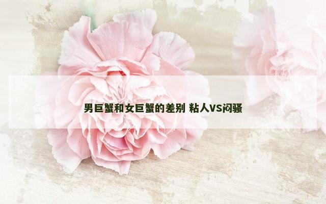 男巨蟹和女巨蟹的差别 粘人VS闷骚