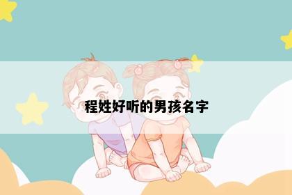 程姓好听的男孩名字